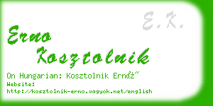 erno kosztolnik business card